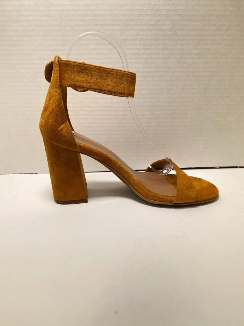 Aerosoles Women's Lawrence Tan Faux Suede Strap Buckle Heeled Sandal Sz 10